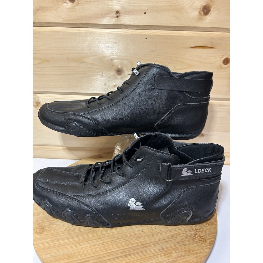 LDECK Men's Size‎ 46/US 13 Waterproof No Slip Black Shoes